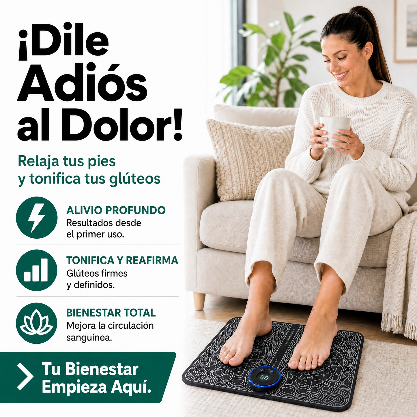 Alfombra Masajeadora de Pies — Relajación y Circulación